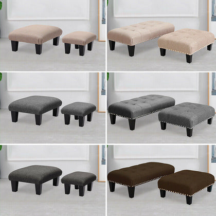 Fabric Padded Pouffe Footstool Living Room Bedroom Footrest Children Seat Stool