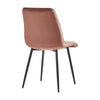 Set of 2 Blue Grey Velvet Dining Chairs Dinning Kitchen Room Metal Leg Padded