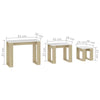 Living Room Modern Nesting Tables 3 pcs Oak and White Chipboard