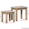 Pine Nest of Table Solid Wood Wax Set of 2 Coffee Side End Nesting Living Room