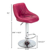 Pair of Bar Stools Height Adjustable Swivel Chair Seat Gas Lift Seat Red UK