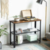 3-Tier Console Table Side Table End Table with Mesh Shelf Entryway Furniture