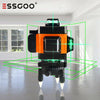 16 Line 4D 360° Rotary Green Laser Level Self Leveling Measure Tools 2 Battery