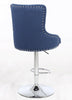Blue Grey Pink Red Black Linen Button Detail Premium Monteray Bar Stools