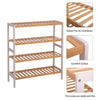 4 Tiers Bamboo Shoe Rack Storage Shelf Display Stand Organiser Unit Cabinet
