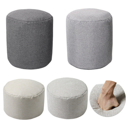 Linen BeanBag Pouffe Stool Chair Cylinder Seat Living Room Bedroom Footstool UK
