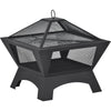 OUTDOOR GARDEN FIRE PIT FIREPIT BRAZIER SQUARE STOVE PATIO HEATER WITH BBQ GRILL