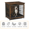 Wood Large Dog Pet Crate Furniture Sofa Side End Table Movable Tray 2 Metal Door