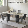JIEXI Set of 2/ 4 Modern PU Leather Armless Chairs Dining Kitchen Room Steel Leg