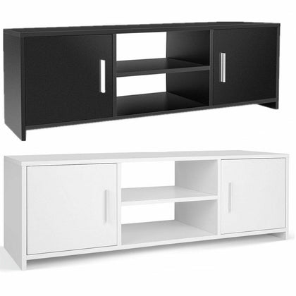 Modern TV Cabinet Stand Unit Wooden Media Storage Space Shelves W/ Doors Drawer