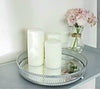 Round Silver Mirror Candle Table Centrepiece Serving Tray Decorative Plate 25cm