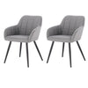 1/2x Dining Chairs Kitchen Lounge Living Room Armchair Linen Metall Home Office