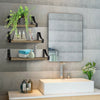 Set of 3 Corner Wall Shelves Industrial Style Metal Wood Shelving Shelf Storage