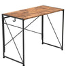 Industrial Style Metal Frame Wooden Desk Home Office Folding Computer Table