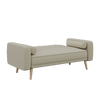 Modern 3 Seater Fabric New Foam Sofa Bed Wood Legs Double Beds with 2 Cushions