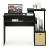 Black Wood Effect Computer Desk with Shelves and Storage Bin