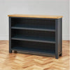 Charcoal Grey Painted Wide Low Bookcase - FC58