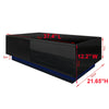 High Gloss Coffee Table Black Wooden Drawer Storage Modern Living Room LED Light