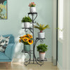 116cm Tall Metal Flower Stand Corner Plant Pot Saucer Shelf 5 Tier Indoor Garden