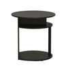 Furinno JAYA Simple Design Oval Coffee End Table Side Table With Shelves (1. Walnut)