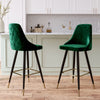 Pair of Velvet Padded Breakfast Bar Stools Counter Pub Bar High Chair Barstool