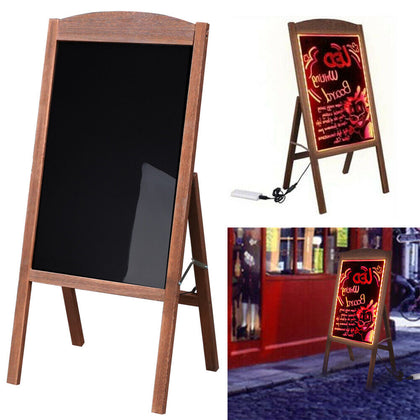 LED Light Blackboard Fluorescent Board A Frame Pavement Stand Sturdy Shop Sign