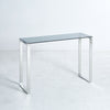 Glass Console Table Clear Chrome Legs Modern Hall Side Table Living Room