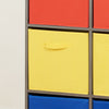 Grey 9 Cube Storage Unit Red Yellow & Blue Boxes Children/Kid Bedroom Toy Basket