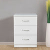 Modern White Bedside Table Cabinet Chest of Drawers 3 Drawer Bedroom Furniture