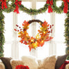 LED Light Hanging Autumn Wreath Pumpkin Maple Leaf Hanging Garland Door Decor UK