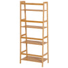 4-Tier Bamboo Ladder Bookcase Utility Shelf DIY Plant Stand Holder Study