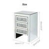 3 Drawers Mirrored Glass Bedside Table Side Cabinet Crystal Handles Bedroom UK