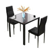2/4 Set Dining Table NO Chair Tempered Glass Tabletop Metal legs Square Kitchen