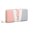 Ladies Faux Leather Tri Colour Clutch Bag Girls Purse Long Card Package Wallet