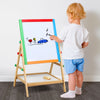 Kids Adjustable-Height 2 In 1 Wooden Easel Black/White Children Drawing Board