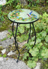 Iron/Glass Round Side Coffee Table Mosaic Design Garden Patio Flower Plant Stand