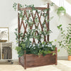 Indoor Outdoor Wooden Raised Bed Tall Planter Box with Generous Hanging Trellis