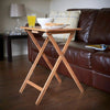 Folding Snack Table Wooden TV Side Laptop Coffee Tea Picnic Natural by Unibos
