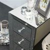 Mirrored Glass Chest Drawer Table Glass Bedside Table Mirrored Bedroom Furniture (Transparent)
