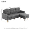 3 Seater Sofa Corner Sofa Modern Fabric Upholstered Sofa Couch with Footrests