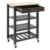 Kitchen Island Trolley Food Tableware Shelves Storag Dining Serving Cart Rolling