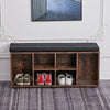 Retro Rustic Wood Shoe Bench Shoes Cabinet Hallway Storage Organizer Padded Seat