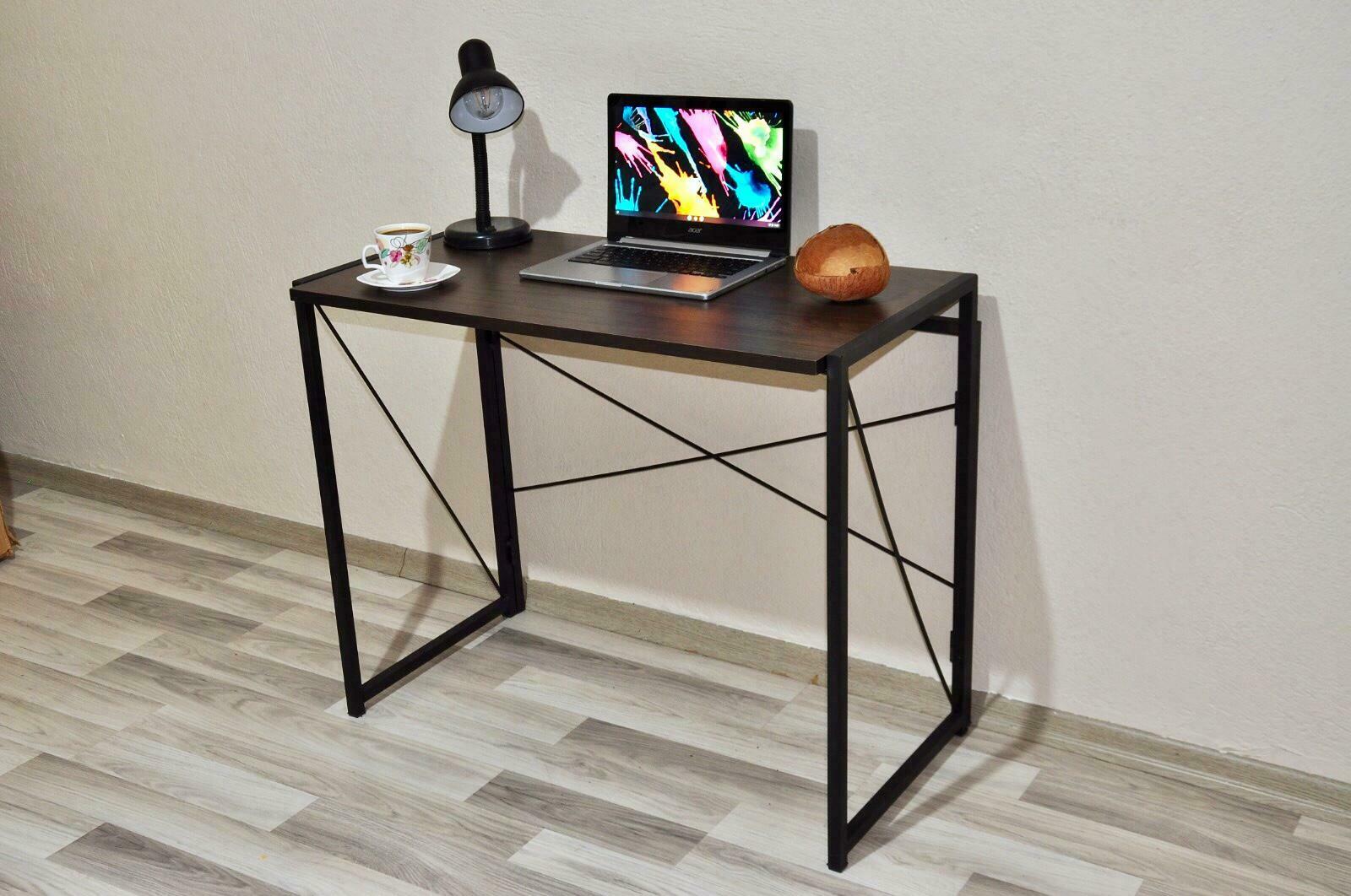 Folding Computer Desk Wooden Foldable Study Table Laptop Home