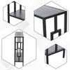 Console Table Home Furniture 2 Shelves Steel Frame MDF Art Deco Square Style