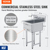 Commercial Utility & Prep Sink 1 Compartment Stainless Steel Backsplash