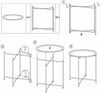 Portable Folding Coffee Side Console Table Round Metal Tray Top Night Stand UK