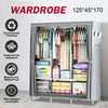 Wardrobe Large Canvas Fabric w/Hanging Rail Shelving Cloth Storage Cupboard DIY