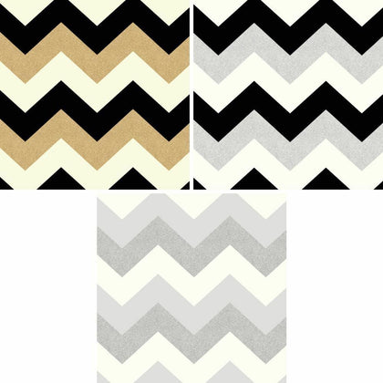 Arthouse Glitterati Chevron Stripe Pattern Wallpaper Metallic Embossed Glitter