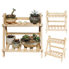 2 Tier Flower Plant Pot Stand Folding Display Ladder Shelf Garden Storage Rack