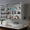 LED Bathroom Mirror Cabinet With Bluetooth Shaver Socket Large Storage 1050x650